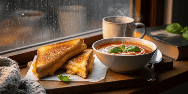 Grilled Cheese & Tomato Basil Soup